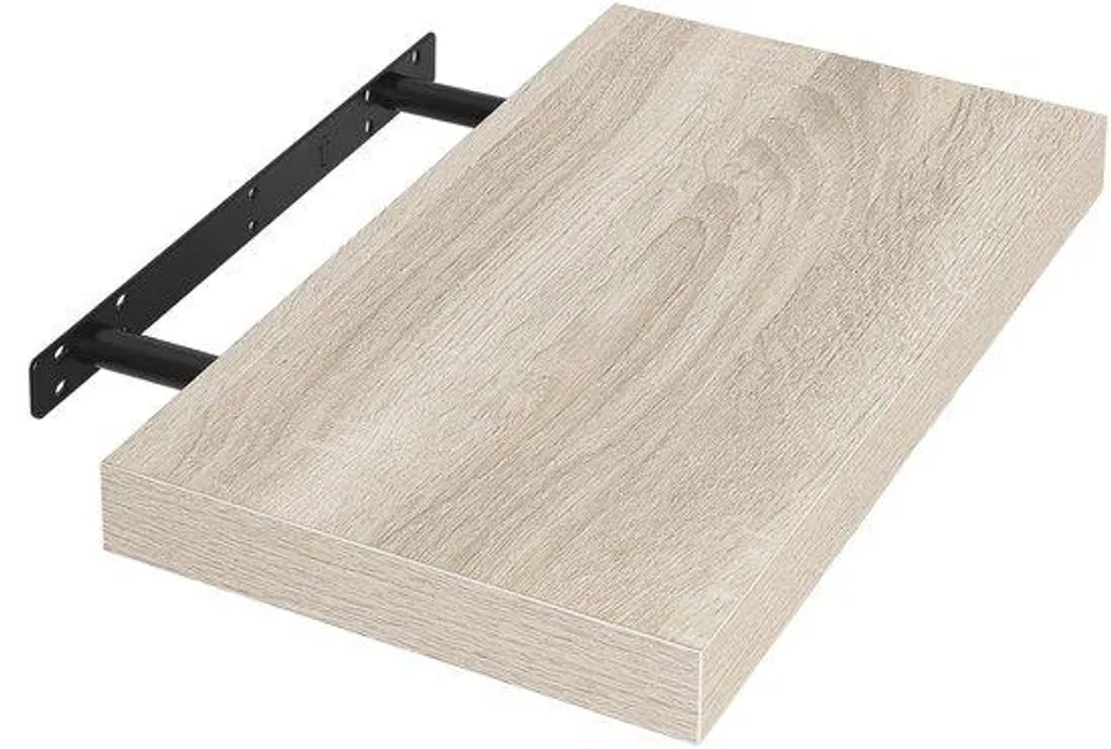 Étagère en bois 25 cm couleur chêne clair - Support mural Modèle LINEA