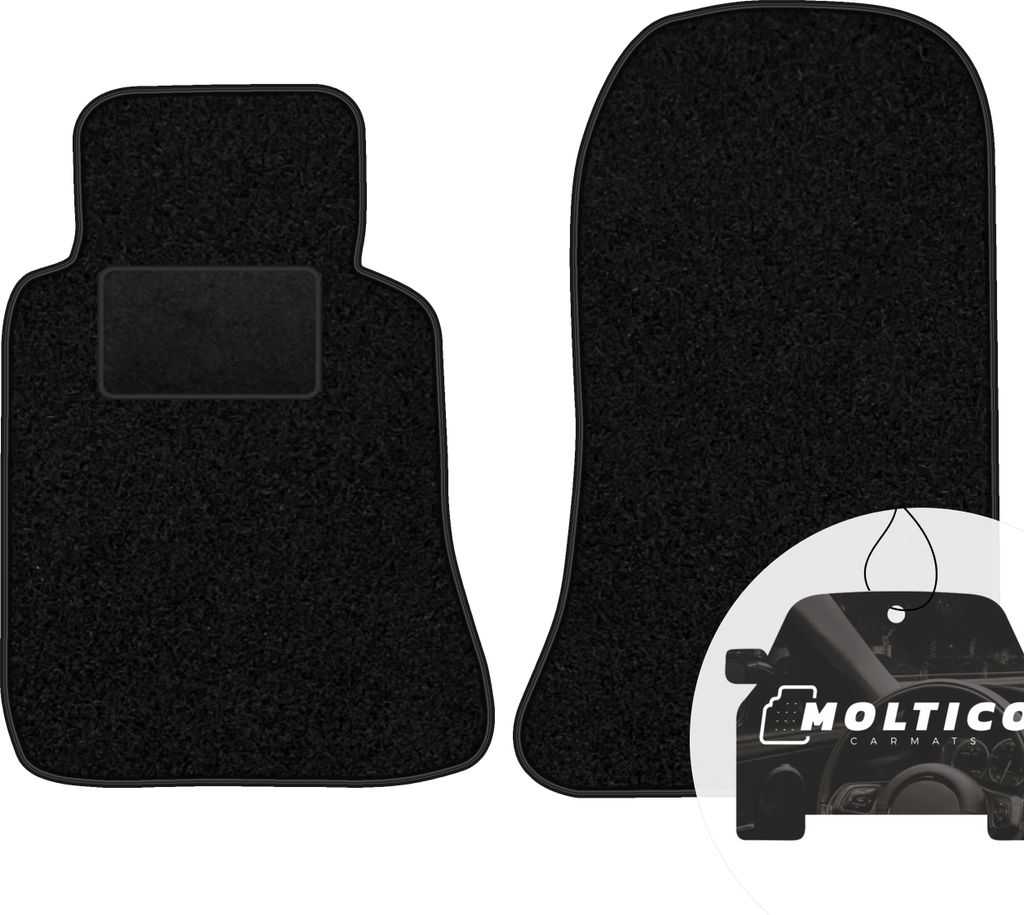 moto-MOLTICO Vorne Fußmatten Auto Velours Autoteppiche Schwarz Automatten Set 2-teilig passend für Mercedes-Benz E-Klasse W124 1985-1997