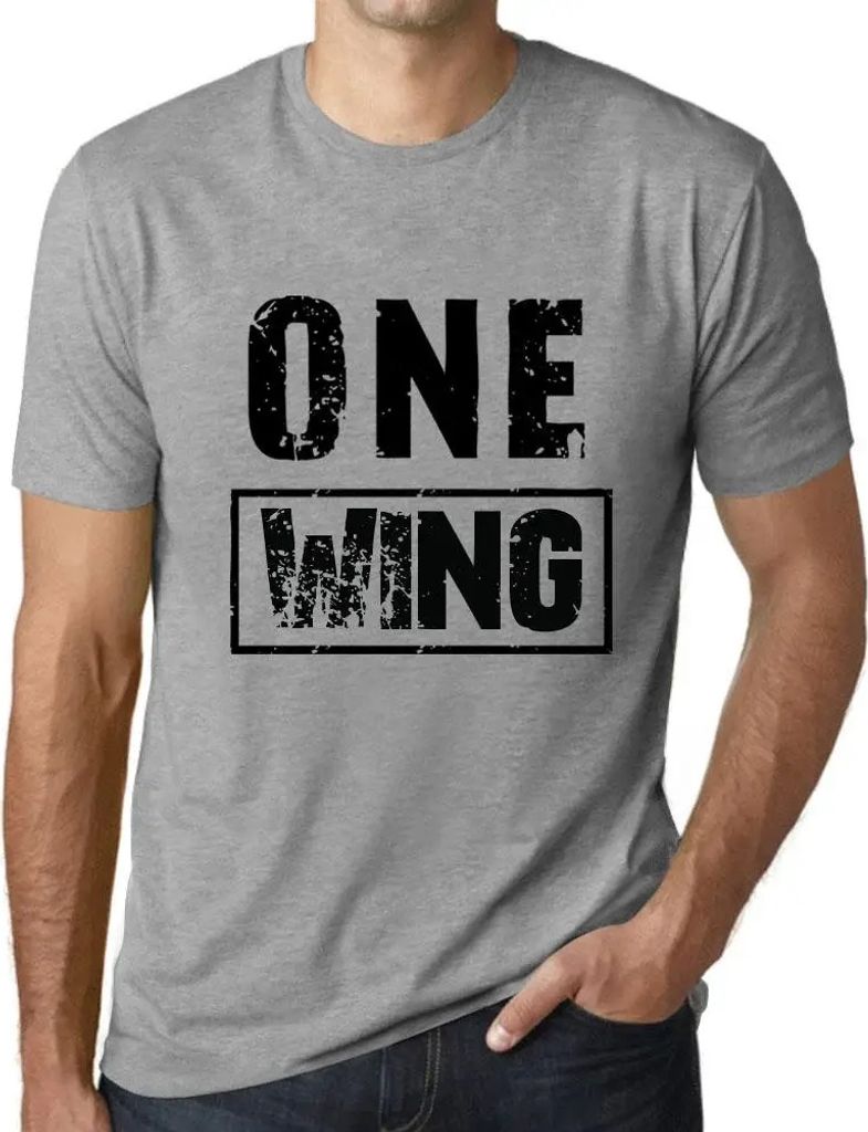 Herren Grafik T-Shirt Ein Flügel – One Wing – Öko-Verantwortlich Vintage Jahrgang Kurzarm Lustige Druck Geburtstag Geschenk Mann