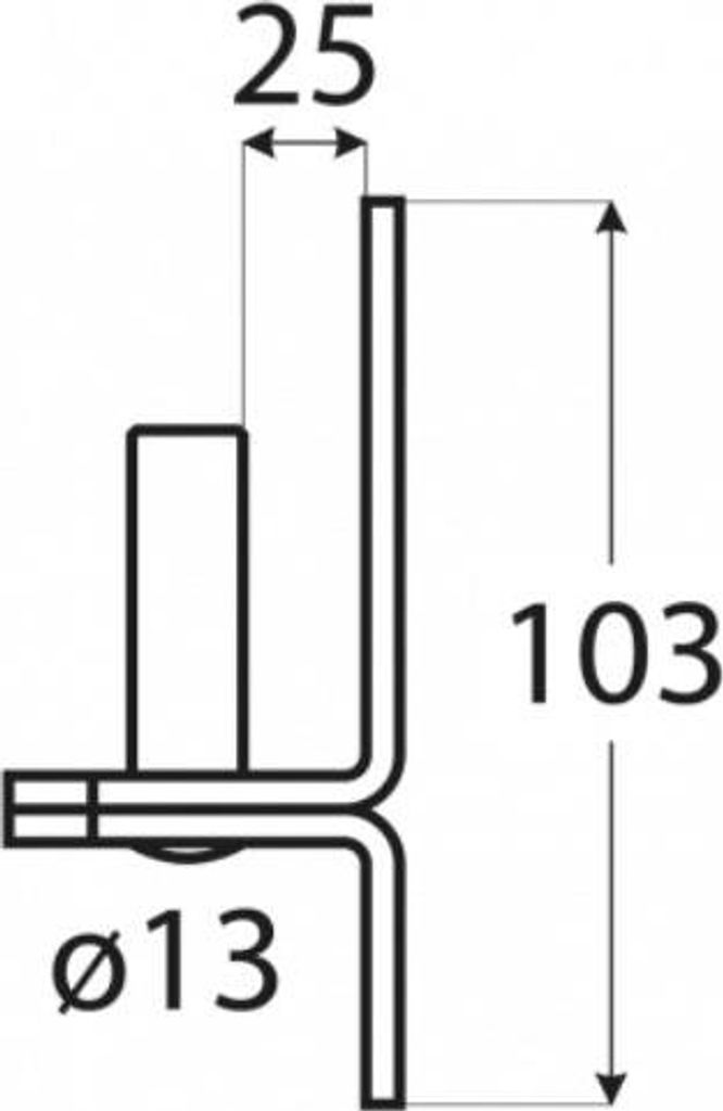 Kloben auf Platte103 x 35mm schwarze Pulverbeschichtung