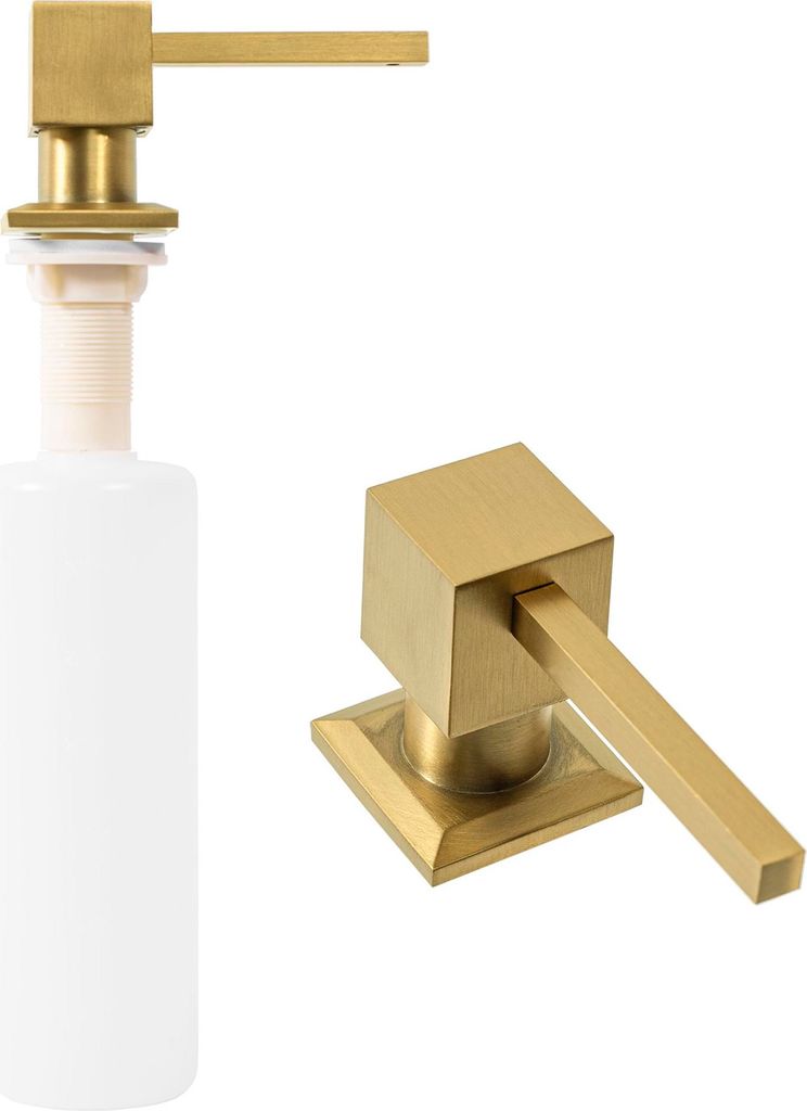 Rea Spülmittelspender Gold Brush Eckig Produktbild 