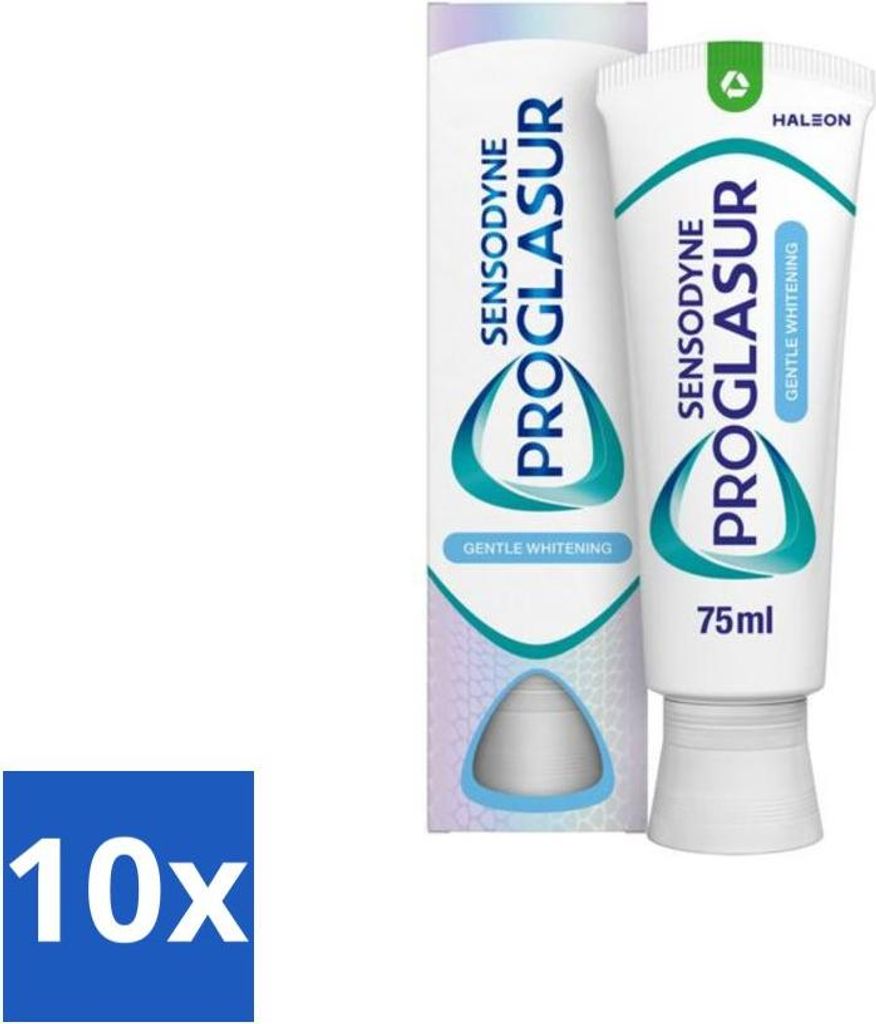 Sensodyne - Zahnpasta - Proglasur Sanftes Aufhellen - Stärkung des Zahnschmelzes - 75 ml - Vorteilspack - 10 Stücke