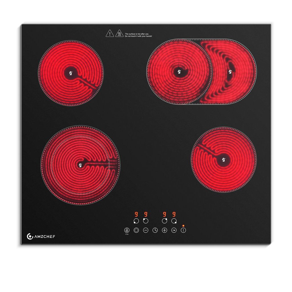 AMZCHEF Glaskeramikkochfeld 60 cm, 4 Zonen, 7200 W, 9 Produktbild 