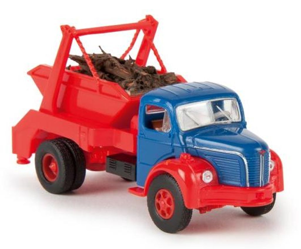 Brekina LKW Berliet GLR 8 blau/rot, mit neuem Ladegut!