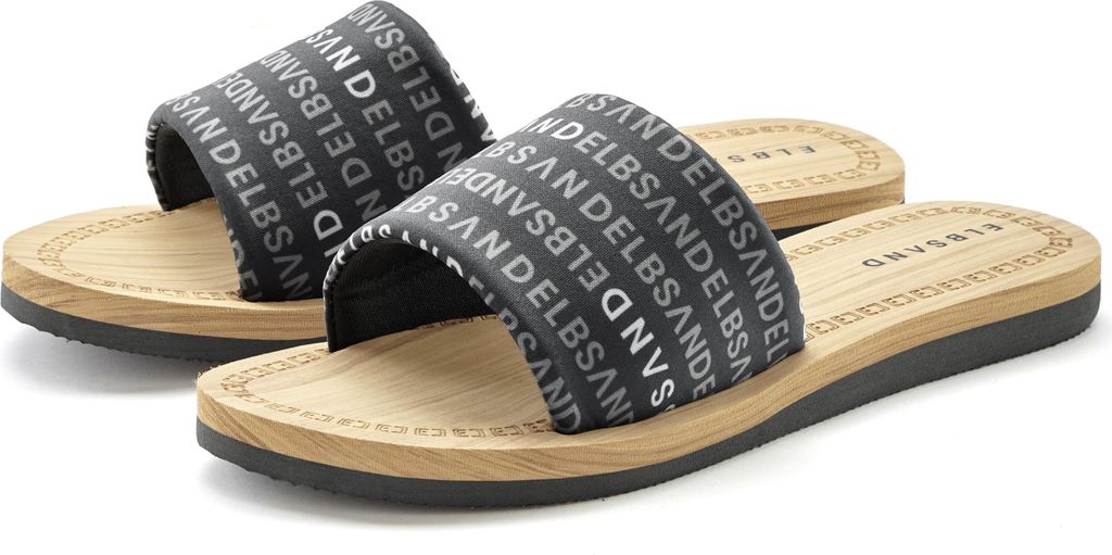 Elbsand Badepantolette Pantolette, Badelatsche, Badeschuhe, Badeschlappe, Sommerschuhe anthrazit Größe 38
