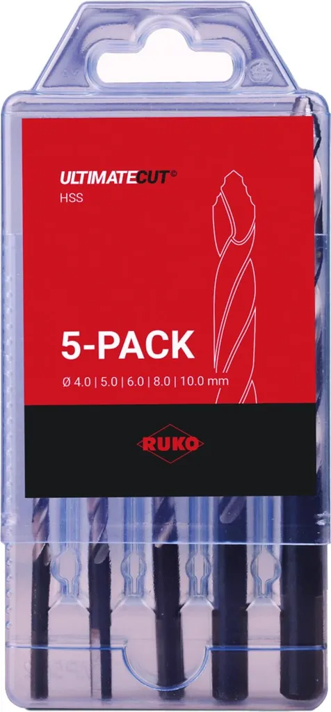 RUKO 259205RO ULTIMATECUT FLOWSTEP HSS - Set 5 Punte Elicoidali Professionali