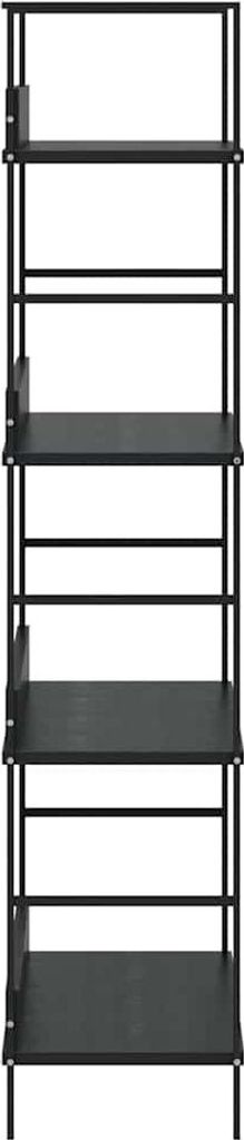 vidaXL Bücherregal 4 Regalböden Schwarz 60×27,6×124,5 cm Produktbild 