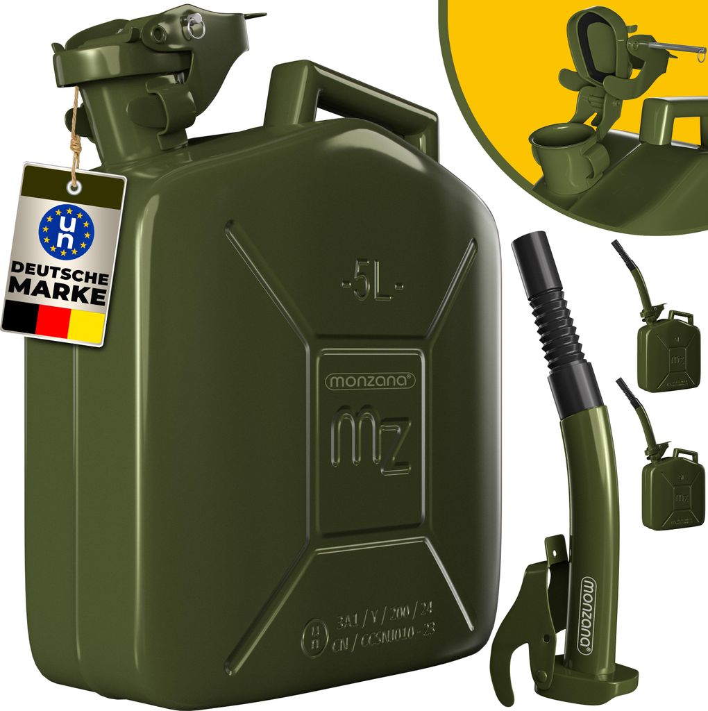 MONZANA® 3x 5 L Kanister Stahl Sicherheitsbügel Produktbild 