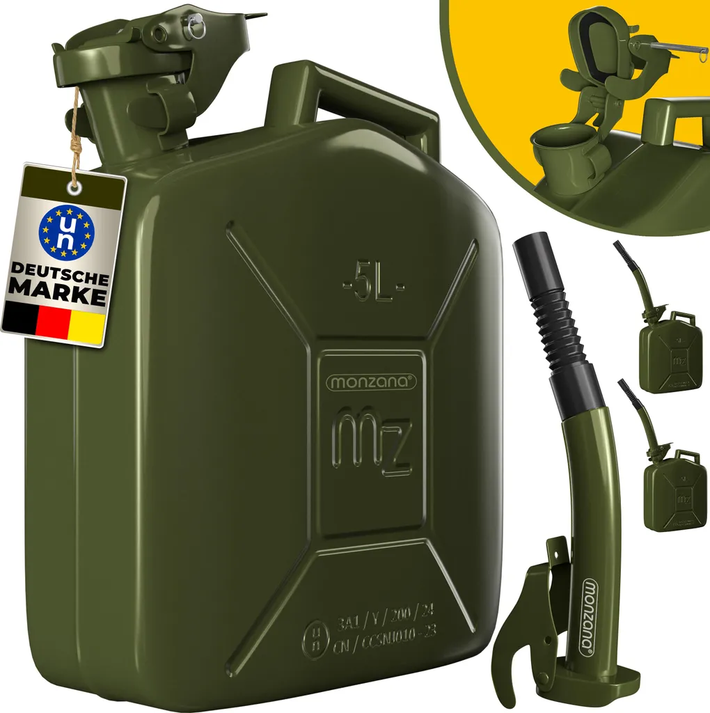 Kit 3 Taniche Benzina Monzana 5L Metallo Omologate - Prezzo Offerta