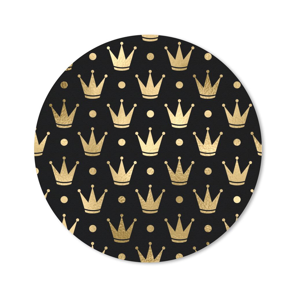 MuchoWow® Mauspad Mousepad Muster - Krone - Gold 50x50 cm - Produktbild 