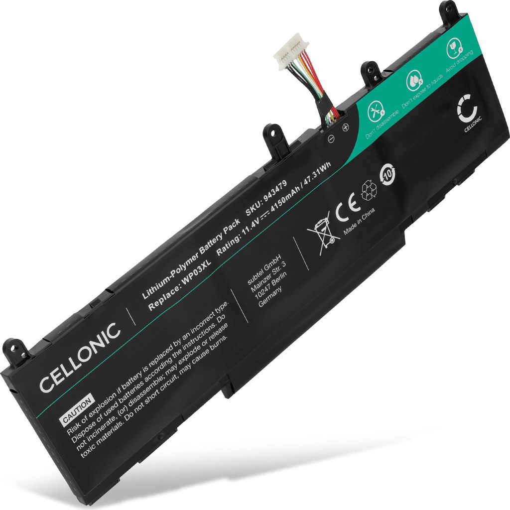 CELLONIC 1x Akku für Notebook Kompatibel mit HP EliteBook 830 Gen 9, Elite x360 830 G11, EliteBook 840 Gen 10, WP03XL - (4150mAh, 11.4V)
