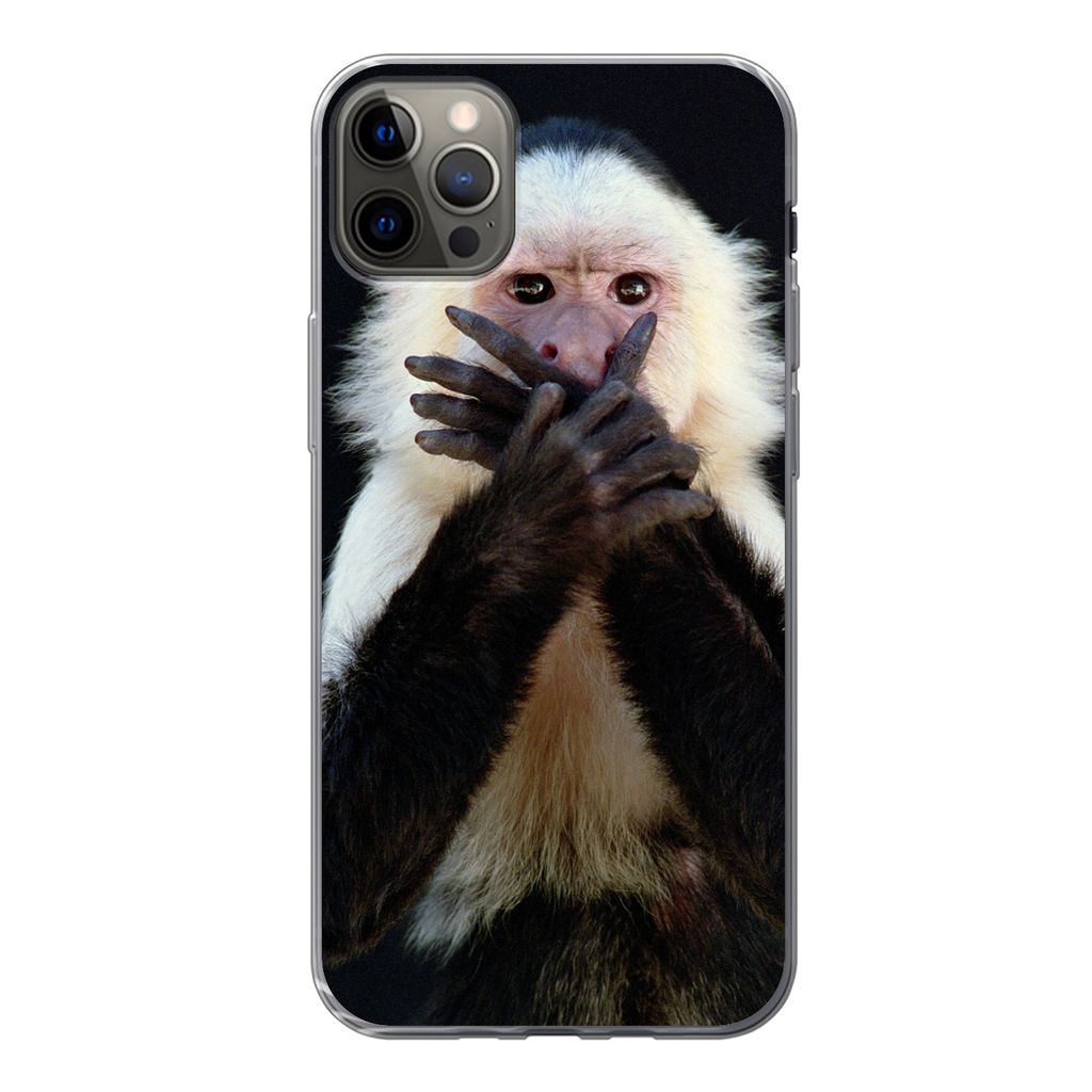 MuchoWow Handyhülle Schutzhülle Hülle für iPhone 13 Pro Max Affe - Wilde Tiere - Porträt Silikon Softcase Handy Hülle - Mobiltelefon