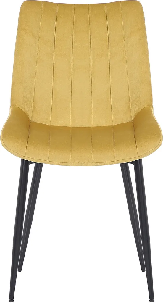 CLP Set di 2 sedie Rahden in velluto con struttura nera, giallo - 3