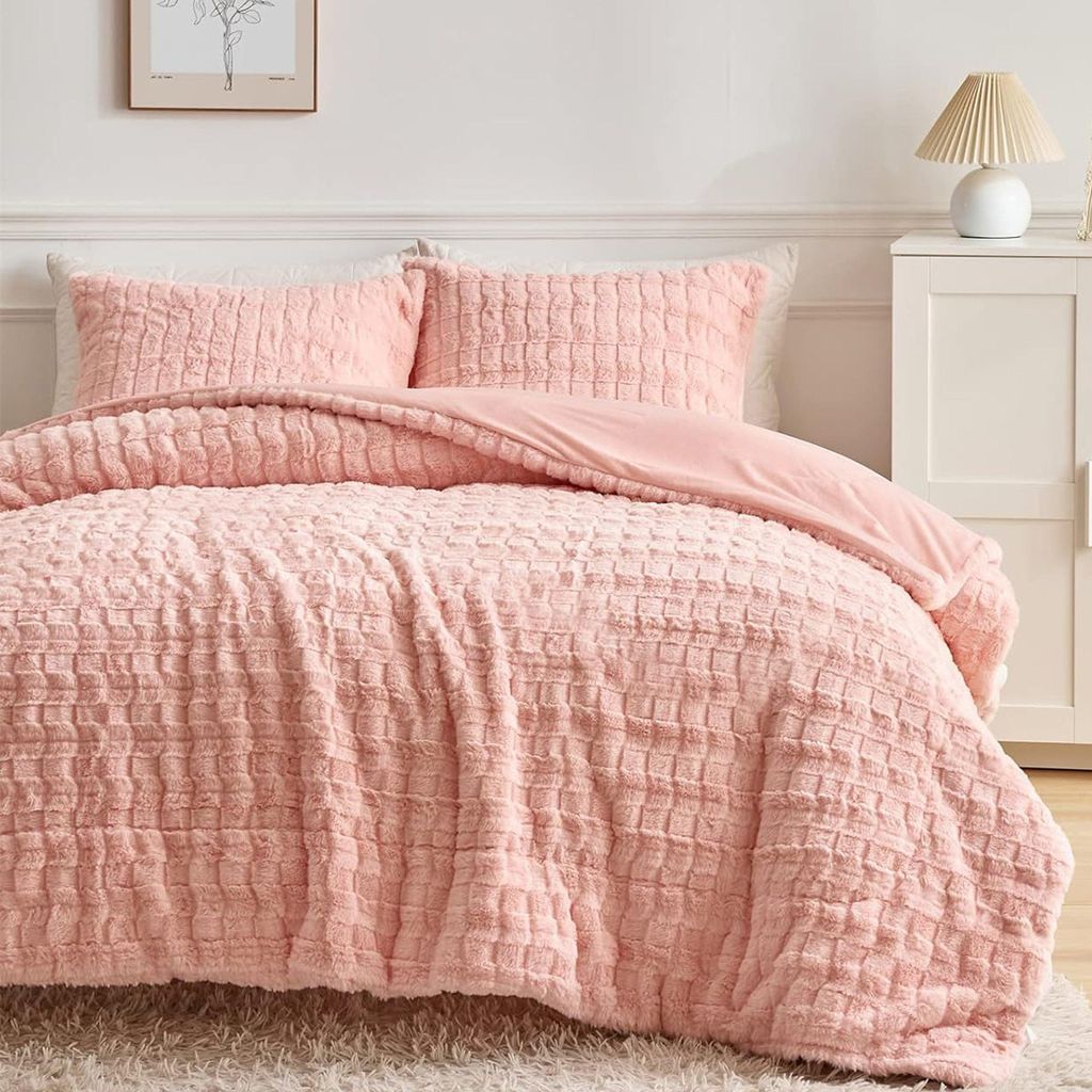 Winter Plüsch Bettwäsche,135x200cm,200x200cm,Flauschig,Warme Bettbezug Kunstkaninchenfell Winterbettwäsche Wendebettbezug Kissenbezug 80x80cm