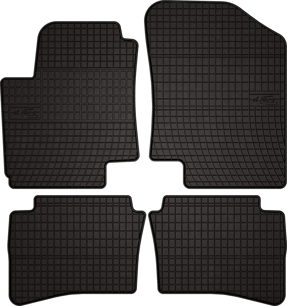 Tappetini auto in gomma adatto per Hyundai i20 I (2008-2014, hatchback) neri, set 4 pz, con fissaggi