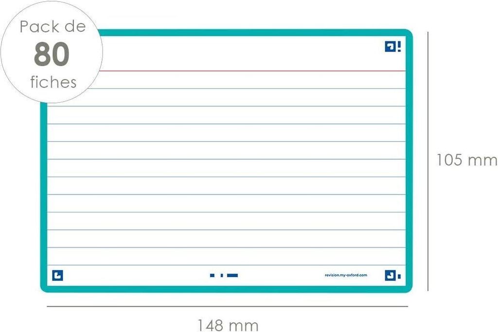 Oxford Karteikarten "Flash 2.0" 105 x 148 mm mint liniert 80 Stück