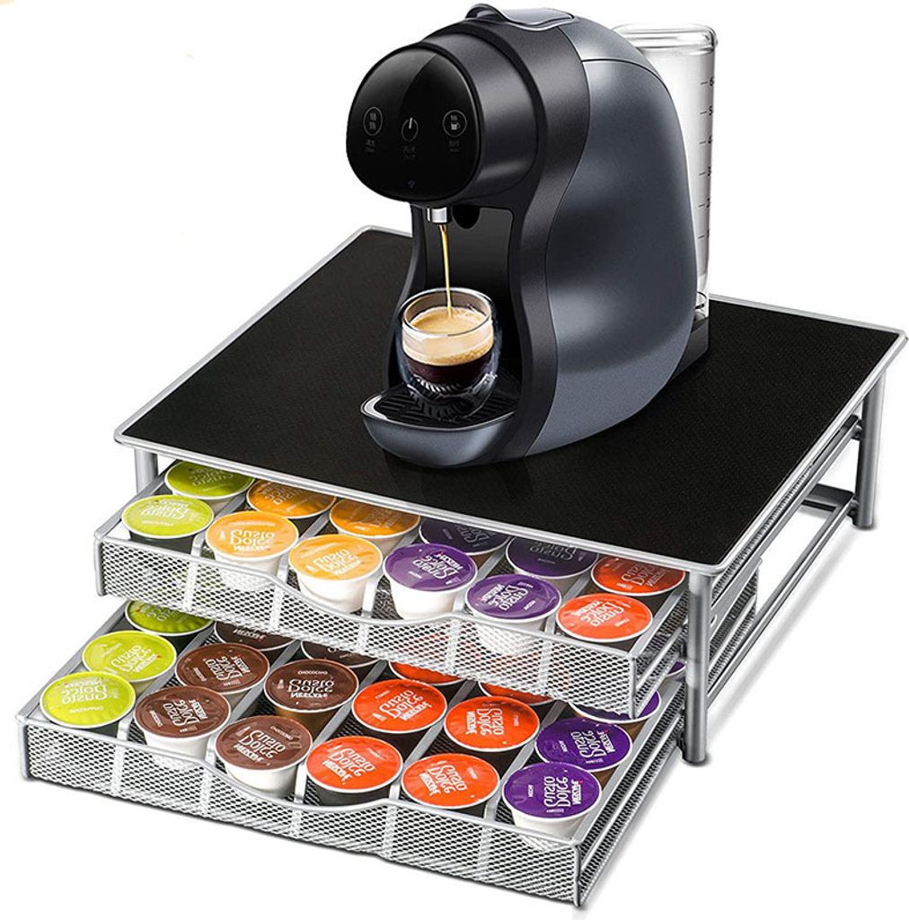 Kaffeekapselhalter Kapselständer mit 2 Schubladen für 72 Produktbild