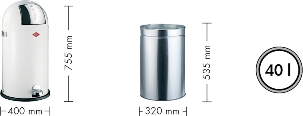 WESCO Tretabfalleimer 177731-13 KICKBOY in Graphit mit 40 Produktbild 4