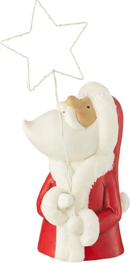 Statue Père Noël Lumineux avec Étoile Décoration de Noël Design