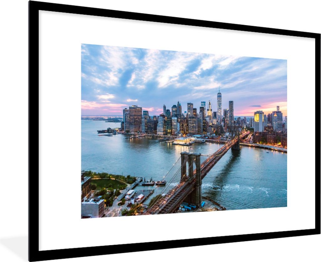 MuchoWow® Gerahmtes Poster New York - Brooklyn Bridge - Produktbild 