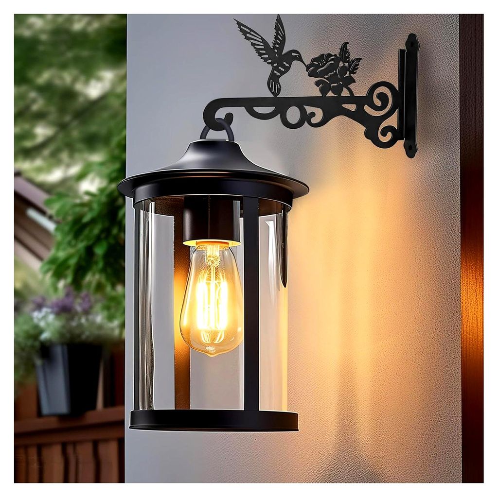 Blumenampel Halterung aus Metall, 2 Stück Pflanzenhaken 25cm mit Vogelmotiv für Blumenampeln, Wandhaken für Gartendekoration, Blumentöpfe, Lich...