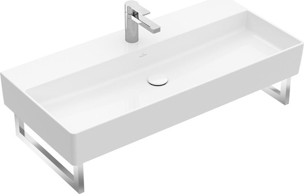 Villeroy & Boch Memento 2.0 Wandwaschbecken, 1 Hahnloch, ohne Überlauf, ungeschliffen, 1000x470mm, 4A22A201