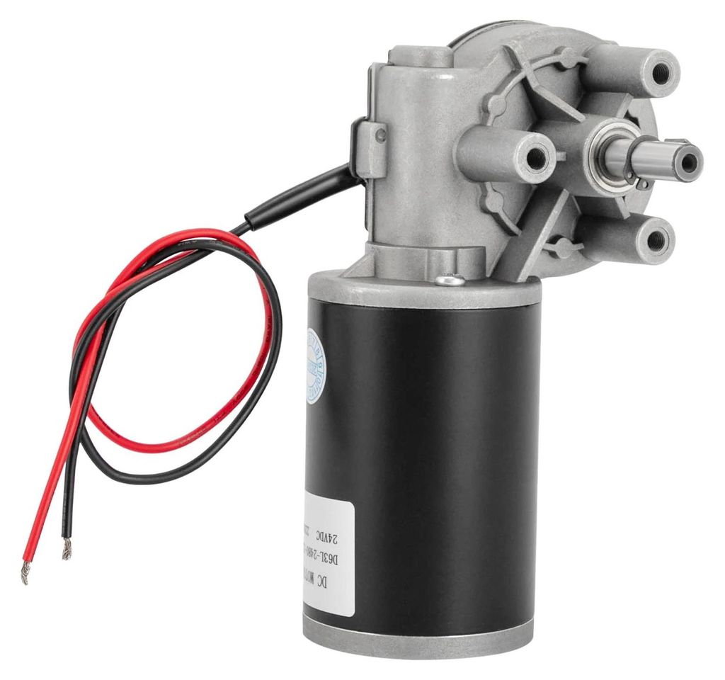 DC Getriebemotor - 24V 80W - IE1 Effizienz - Kabelanschluss - Aluminiumgehäuse - Schwarz
