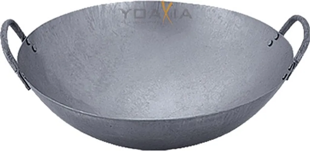 Wok 45cm en Fer pour une Cuisson sans Attacher et une Chaleur Homogène