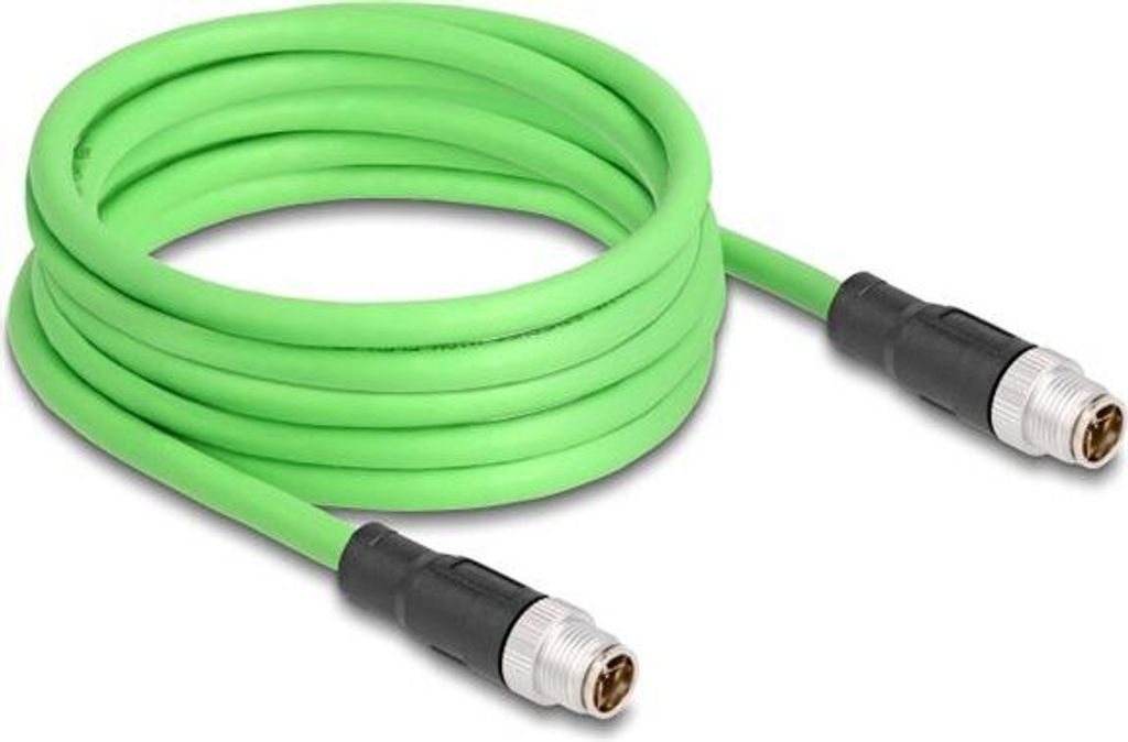 DELOCK M12 Kabel X-kodiert 8 Pin St. zu St. PUR(TPU) 5 m