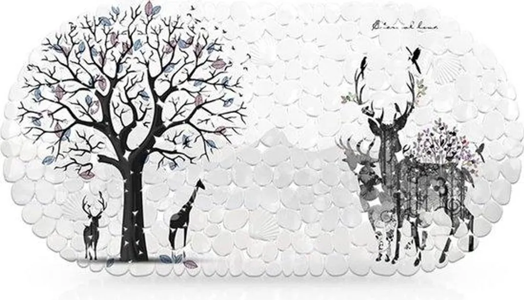 Tapis de bain 69x35 cm lavable machine avec bords caoutchouc anti-glisse