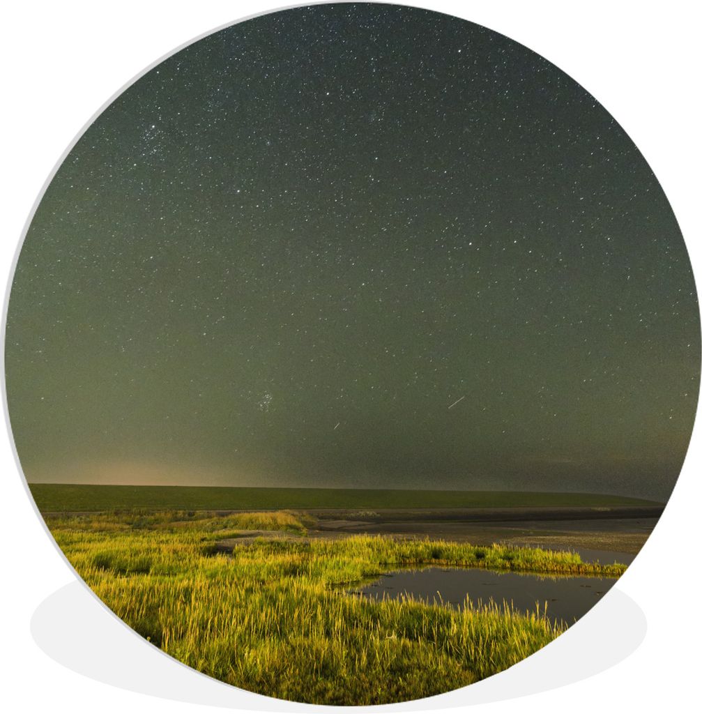 MuchoWow Rundes Wandbild - Runde Bilder Amelands Natur und ein Sternenhimmel Ø 60 cm Kreis Wanddekoration Kunststoff - Wandkreis - Wandschmuck -...