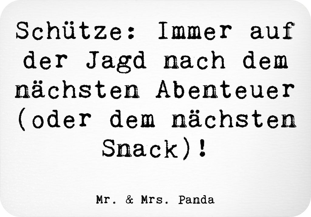 Mr. & Mrs. Panda magnet Spruch Abenteuer Schütze - Weiß - Geschenk, tafelmagnet, Abenteuerlust, Geschenke Sternzeichen, whiteboardmagnet, Neugier...