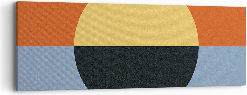 Bild auf Leinwand - Leinwandbild - Einteilig - Abstraktion Halbkreis Kontrast - 90x30cm - Wand Bild - Wanddeko - Wandbilder - Leinwanddruck - Bilde...