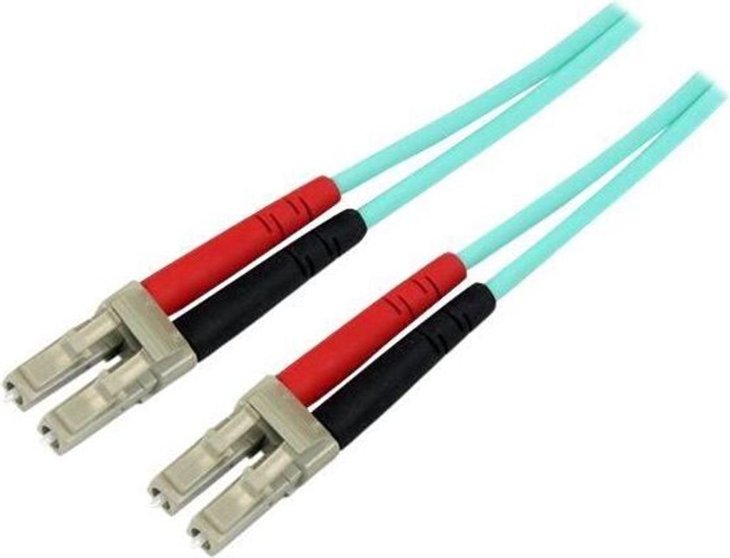 StarTech.com Aqua OM4 Duplex Multimode Fiber - 3m/ 9 ft - 100 Gb - 50/125 - OM4 Fiber - LC to LC Fiber Patch Cable (450FBLCLC3)
