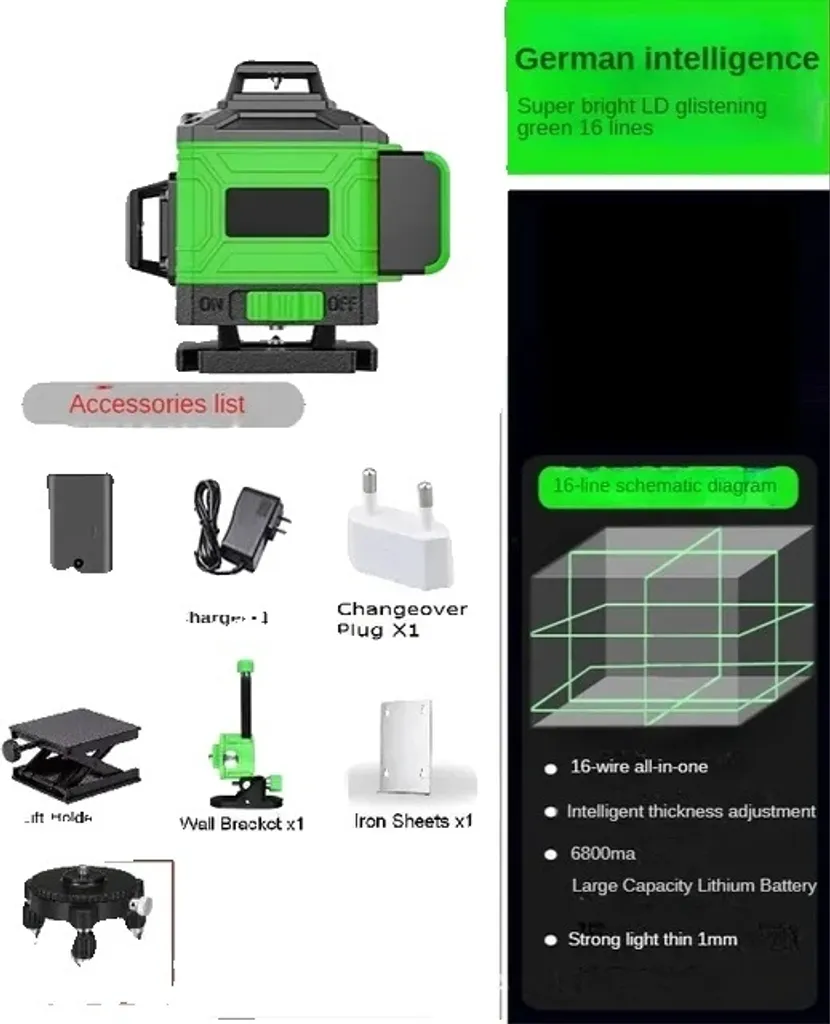 Niveau laser automatique 360 fini les murs penchés et mesures faussées