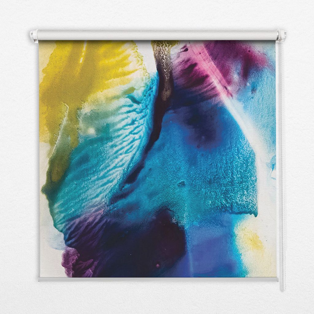 Seitenzug-Rollo Fensterrollo Jalousie - Lichtdurchlässig Springrollos - 100x100 cm - Gemaltes Bild