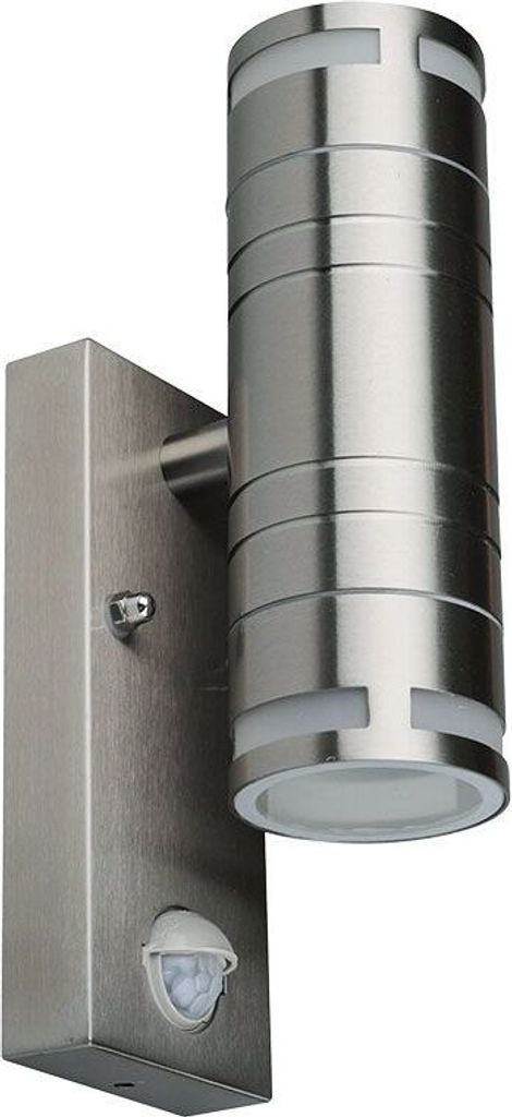Außenleuchte Außenlampe Fassadenleuchte Edelstahl 2 Flammig mit Bewegungsmelder