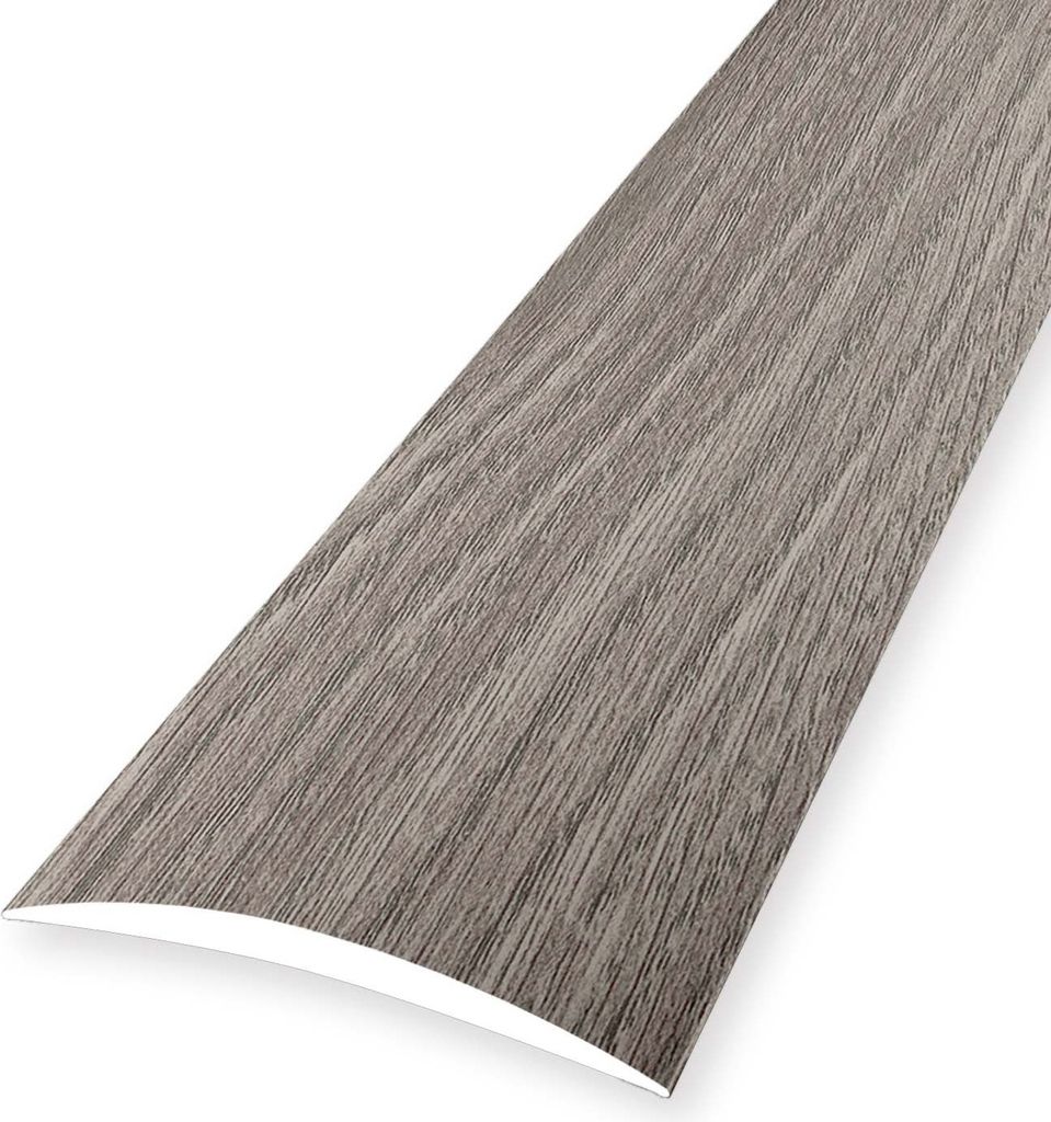 Übergangsschiene 5 x 40 x 2700 mm Übergangsprofil Übergangsleiste Aluminium eloxiert Glatt Selbstklebend Eiche grau Küberit