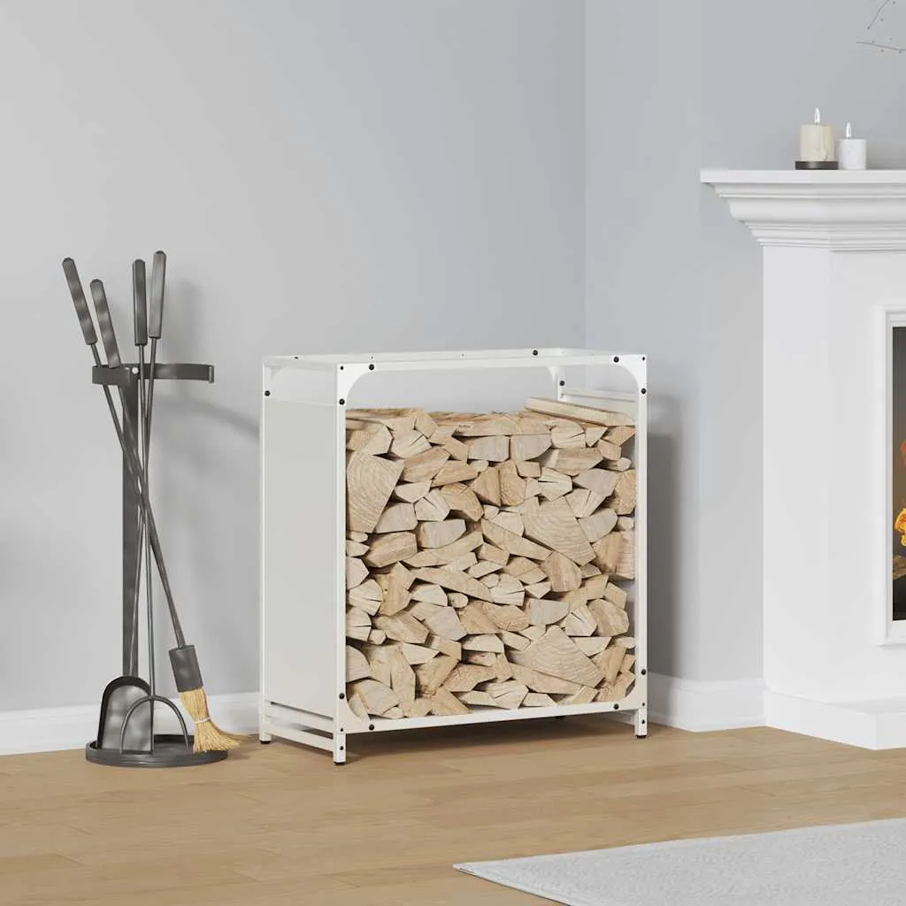 OFFERTA Rastrelliera Porta Legna Stabli Acciaio Bianco 60x28x65 cm