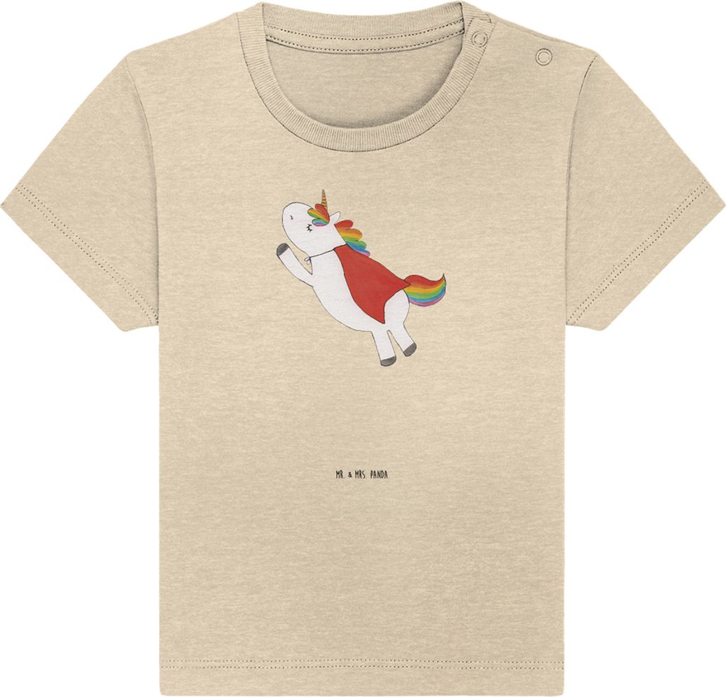 Mr. & Mrs. Panda T-Shirt Einhorn Geburtstag 12. - 18. Monat - Natural Raw - Geschenk, Superheld, Held, Einhörner, Freundin, Unicorn, Babyshirt, Ba...