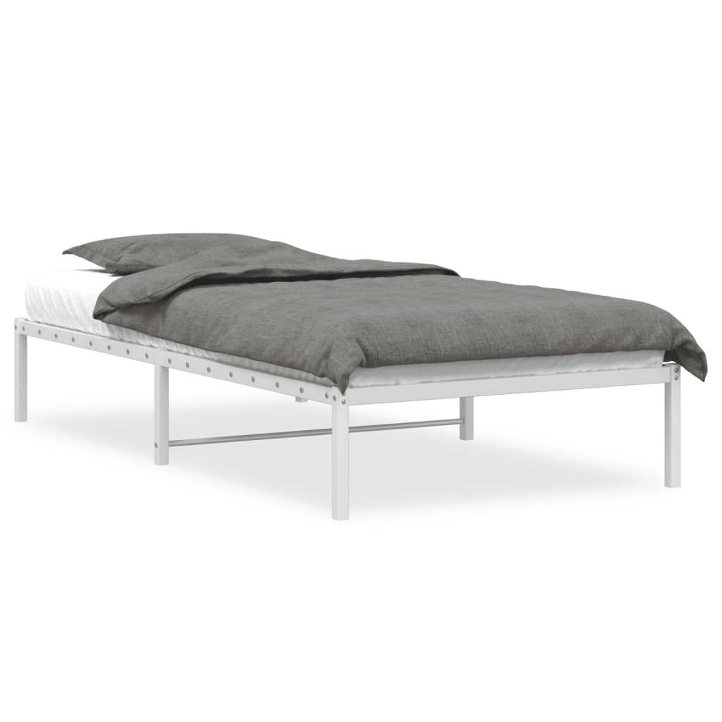 vidaXL Rama łóżka metalowa biała 107x203 cm Zdjęcie produktu 