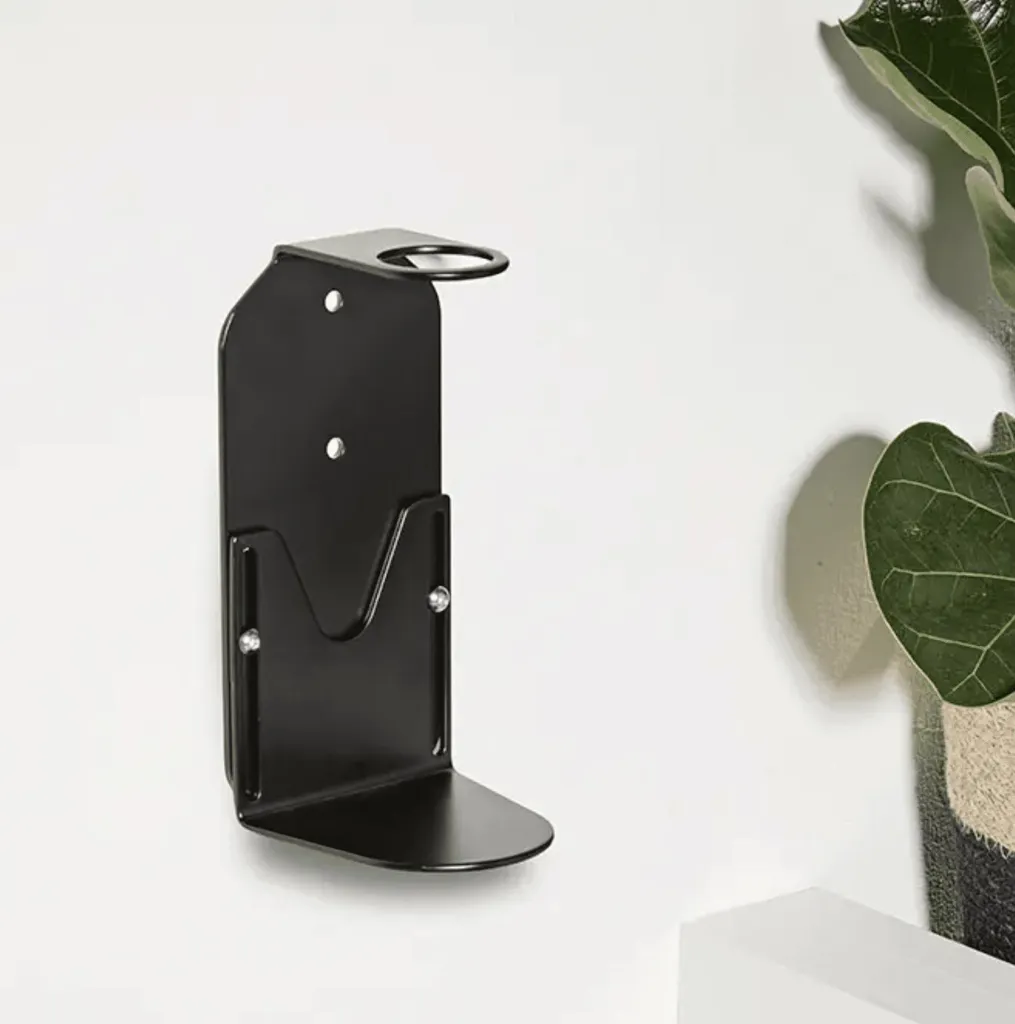 Porte savon mural simple noir en métal mat - Accessoire de douche chic