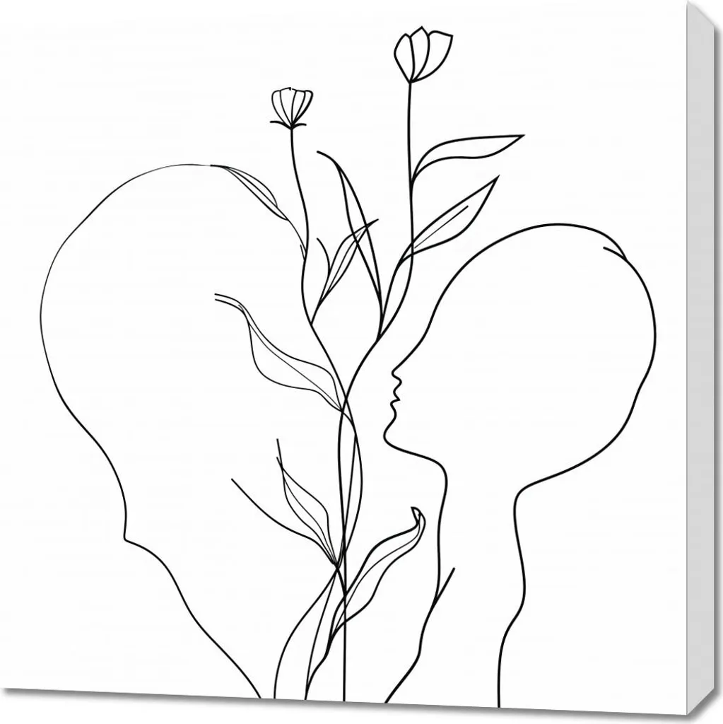 Il Legame tra Cuore e Natura - Quadro Moderno 70x70 cm per Salotto