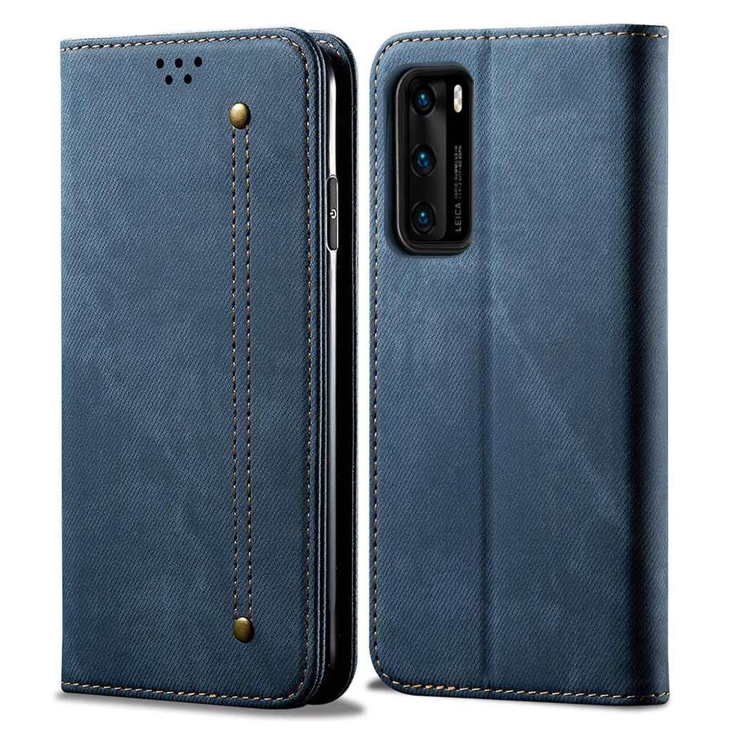 Cover Portafoglio Huawei P40 Blu - Protezione 360° con Chiusura Calamitata