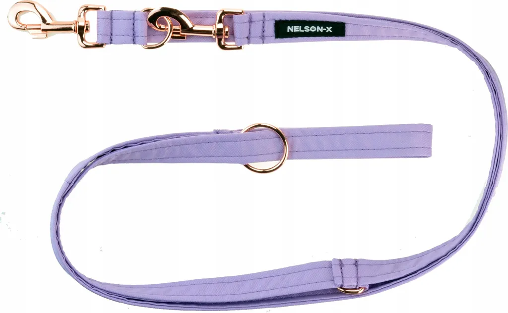 Laisse rétractable 3m Nelson-X en nylon noir et mousqueton chic doré