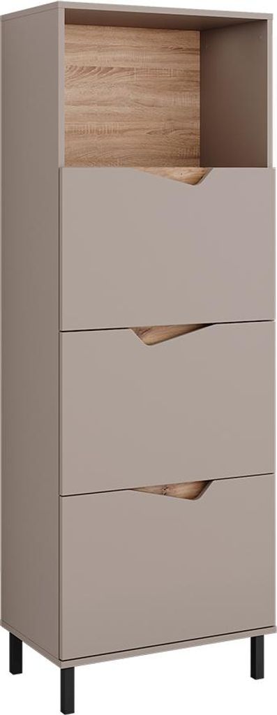 Kommode Vicco Marelle Grau 60 x 169.5 cm mit 4 Fächern, Model 57875