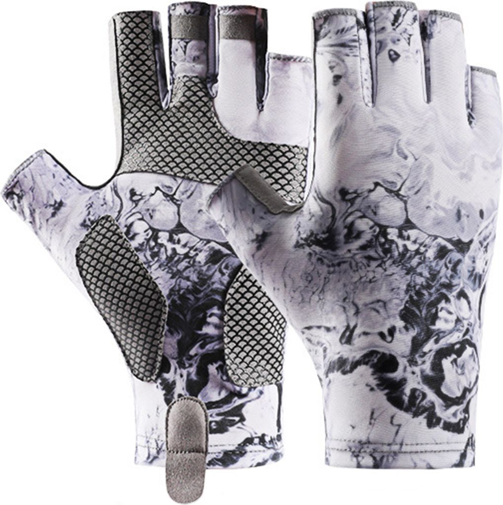 1 Paar Sonnenhandschuhe UPF 50+ Angelhandschuhe, fingerlos, UV-Schutz, atmungsaktiv, schweißfeste Angelhandschuhe für Männer/Frauen zum Kajakfah...