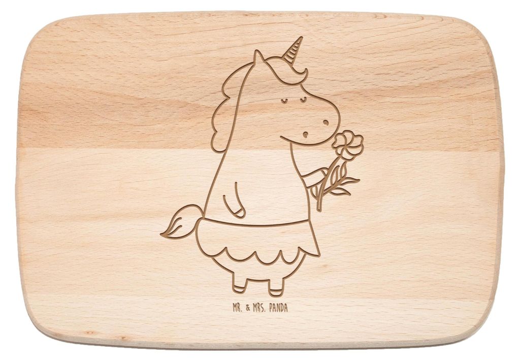 Mr. & Mrs. Panda Holzbrett Einhorn Dame - Transparent - Geschenk, Unicorn, Freundin, Holzbrettchen, Bachelorette, Frühstücksbrettchen, schneidbre...