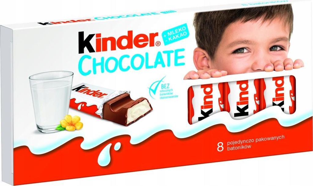 KINDER CHOCOLATE, batonik z czekolady, 8szt, 100g Zdjęcie produktu 