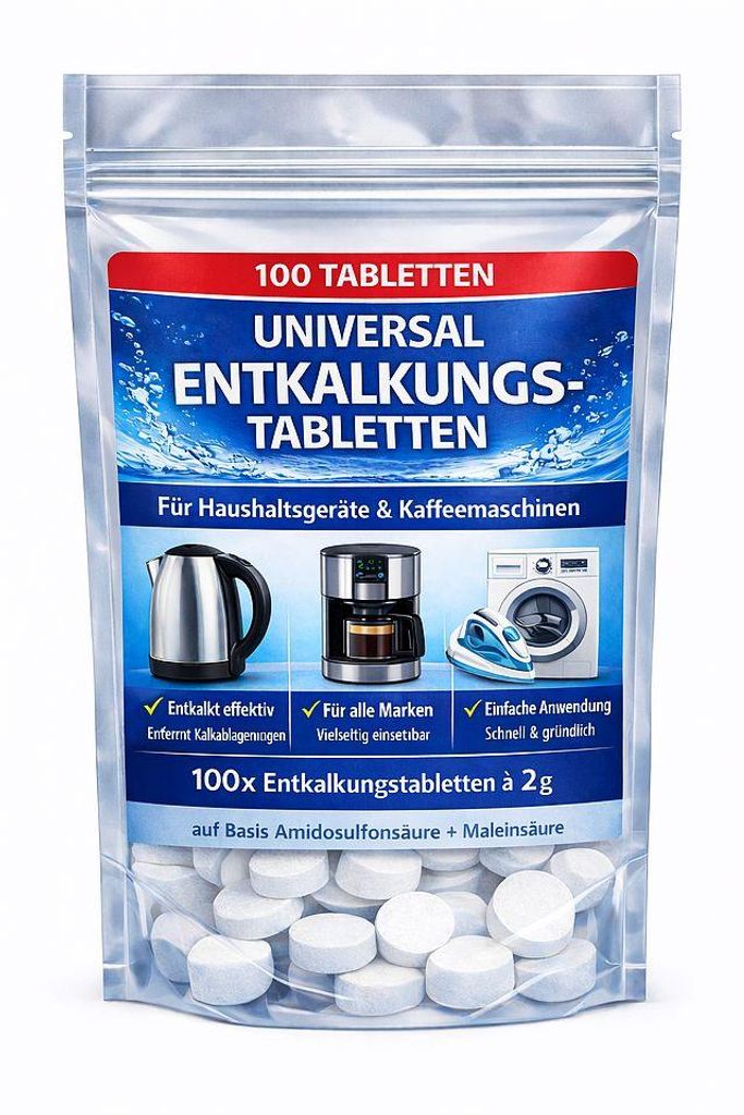 100 Stück Universal Entkalker Entkalkungstabletten Produktbild 